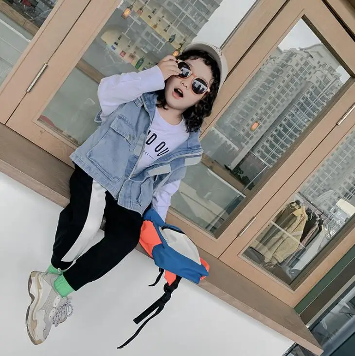 new style girls denim vest autumn spring fashion girls waistcoat 2-7t HH657