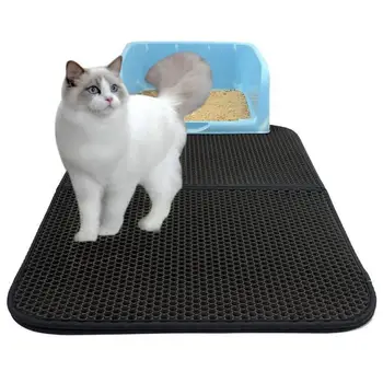 

EVA Double Layer Cat Litter Mat Pet Waterproof Layer Litter Box Kitten Foldable Non-slip Sand Pads Cats Toilet Cleaning House