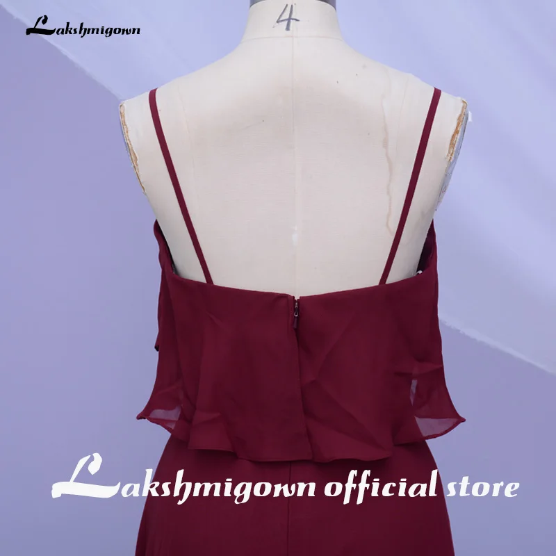 Lakshmigown бордовые платья для подружки невесты женские длинные шифоновые пляжные платья трапециевидные Свадебные платья для гостей