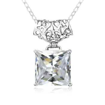 

Szjinao Real 925 Sterling Silver Pendant For Women Big Diamond Necklace Pendants Neo-Gothic Square Handmade Fine Jewelry Gifts