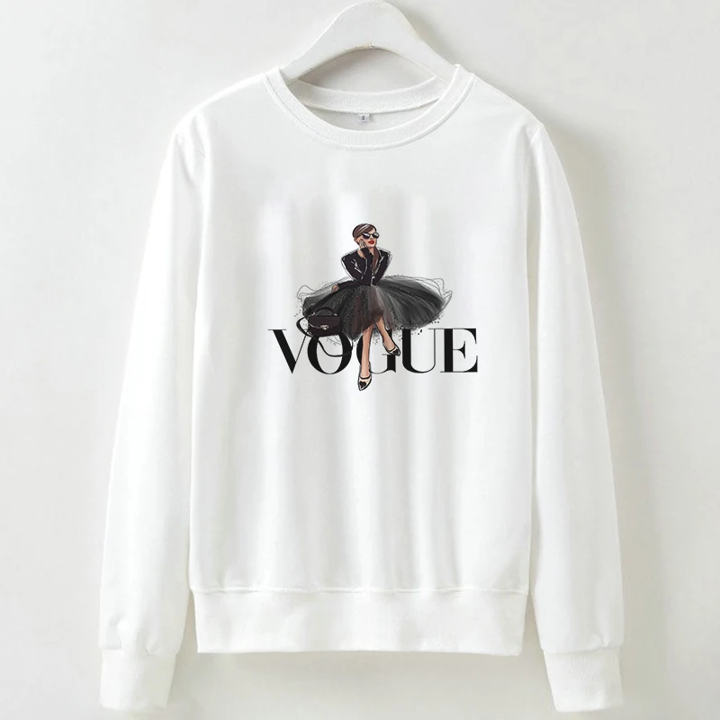 

CDJLFH Fashion Princess VOGUE Print High Quality Kawaii Clothes Thin Section Gothic Jogging Woman Sweatshirt