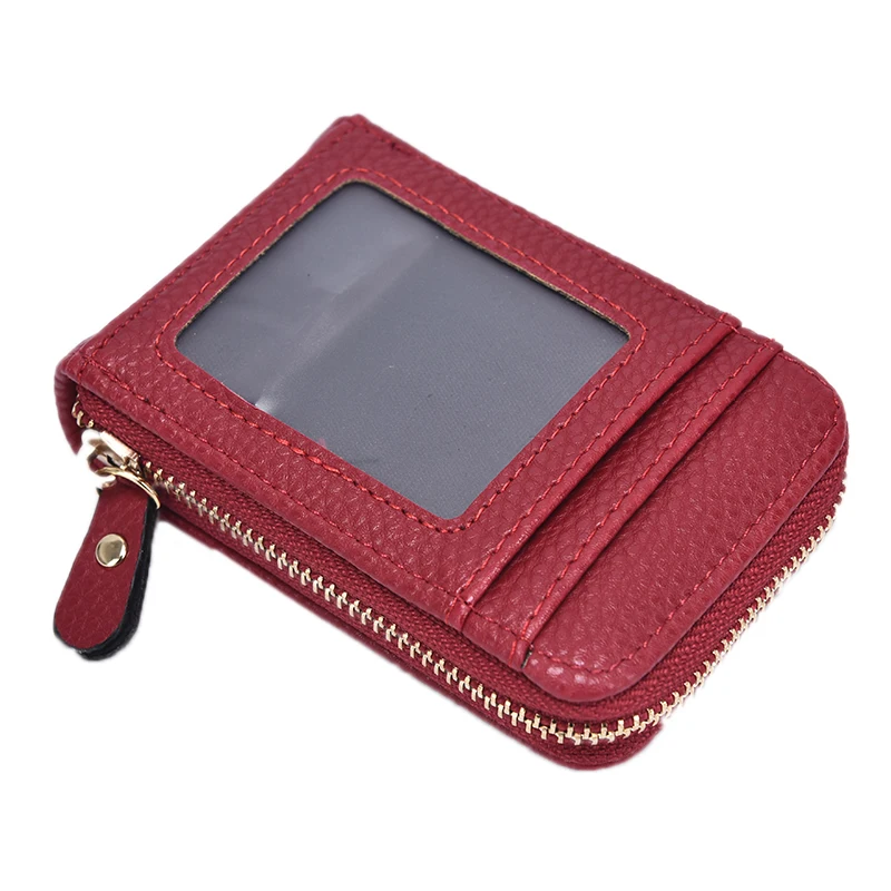1Pc Unisex Lady Men Wallet Credit Card Case Holder Leather Blocking Zip Pocket
