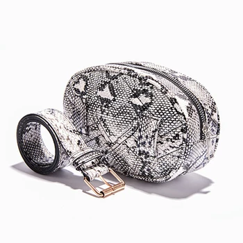 

Women Waist Bag Fanny Pack Pouch PU Leather Serpentine Fashion Small Women Crossbody Bag Single Shoulder Messenger Chest Bag