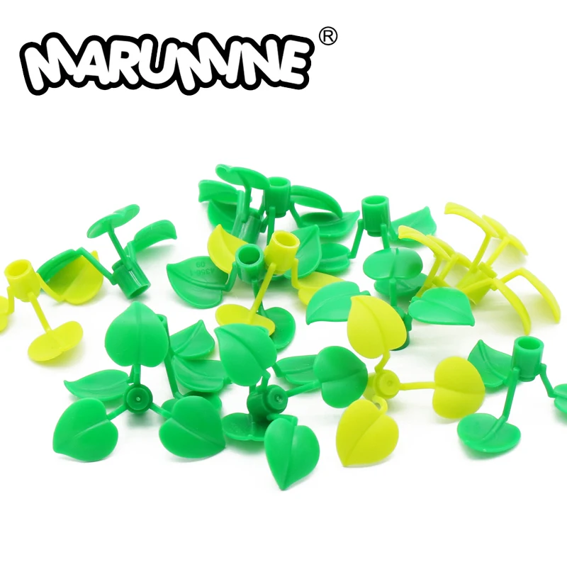 Compra MARUMINE ladrillos MOC 150 Uds 6255 hoja de trébol de la suerte de hierba de bloques de construcción de planta de flor a la ciudad de DIY reúne las partículas NyoQYAyBG