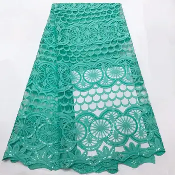 

Milk Silk Nigerian French Lace Fabric Sequins African Tulle High Quality African Lace Wedding Fabric For Dress Gold KRL-6913