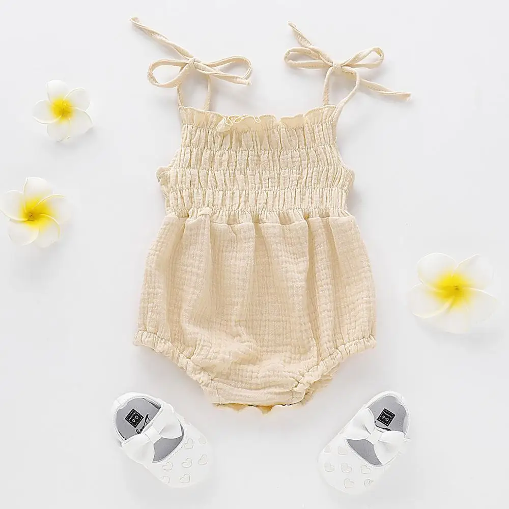 Baby Bodysuits Clothes Cute Newborn Girl Body Tops Fashion Summer Infant Bebes Strap Jumpsuit Sunsuit Outfit Toddler Kids Solid