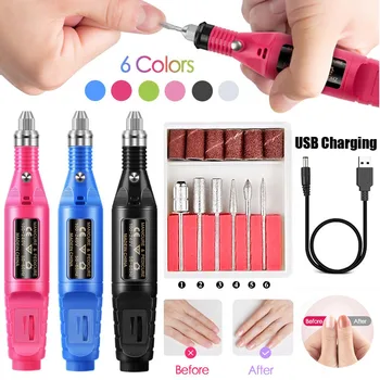 

1Set Professional Electric Nail File Art Electric DRILL File Acrylic Manicure USB Portable Machine Kit