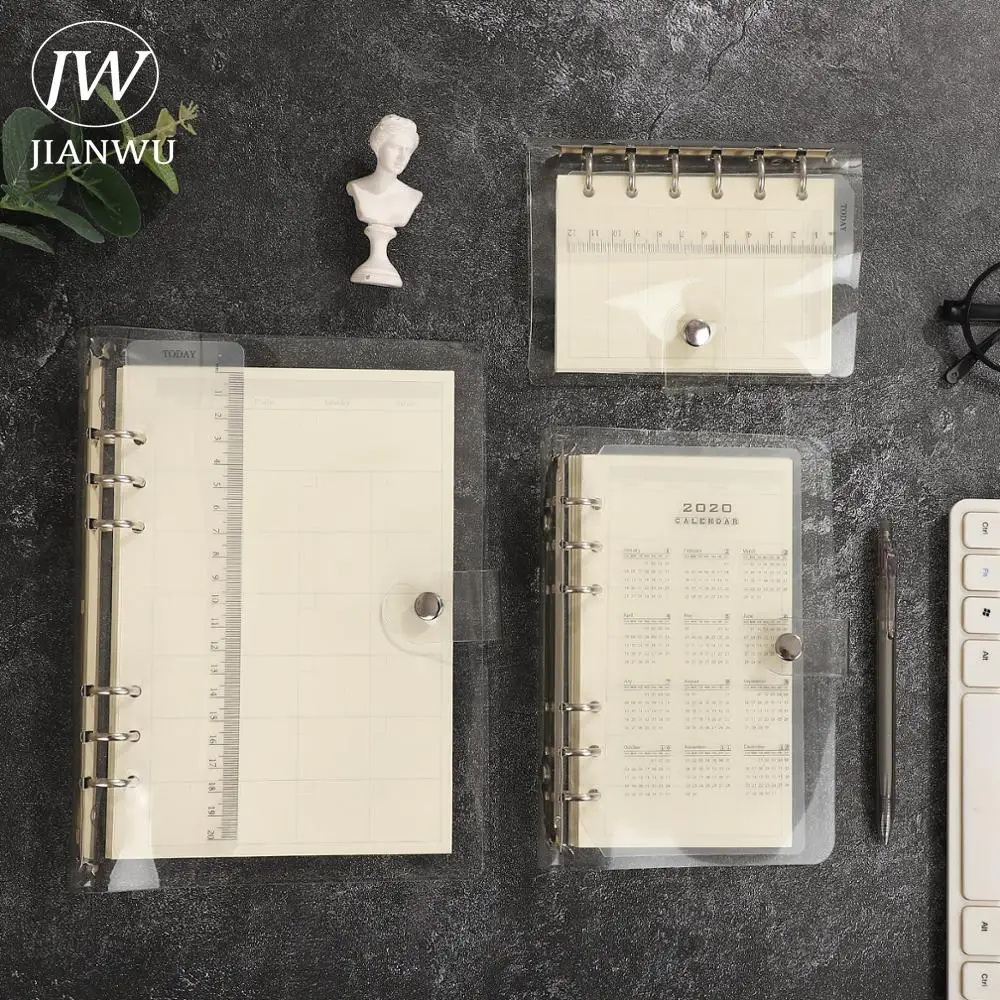 JIANWU A5/A6/A7 Soft Ruler Binder Accessories Loose Leaf Transparent Ruler Measuring Tools Kawaii Stationery For School Supplies drawing ruler