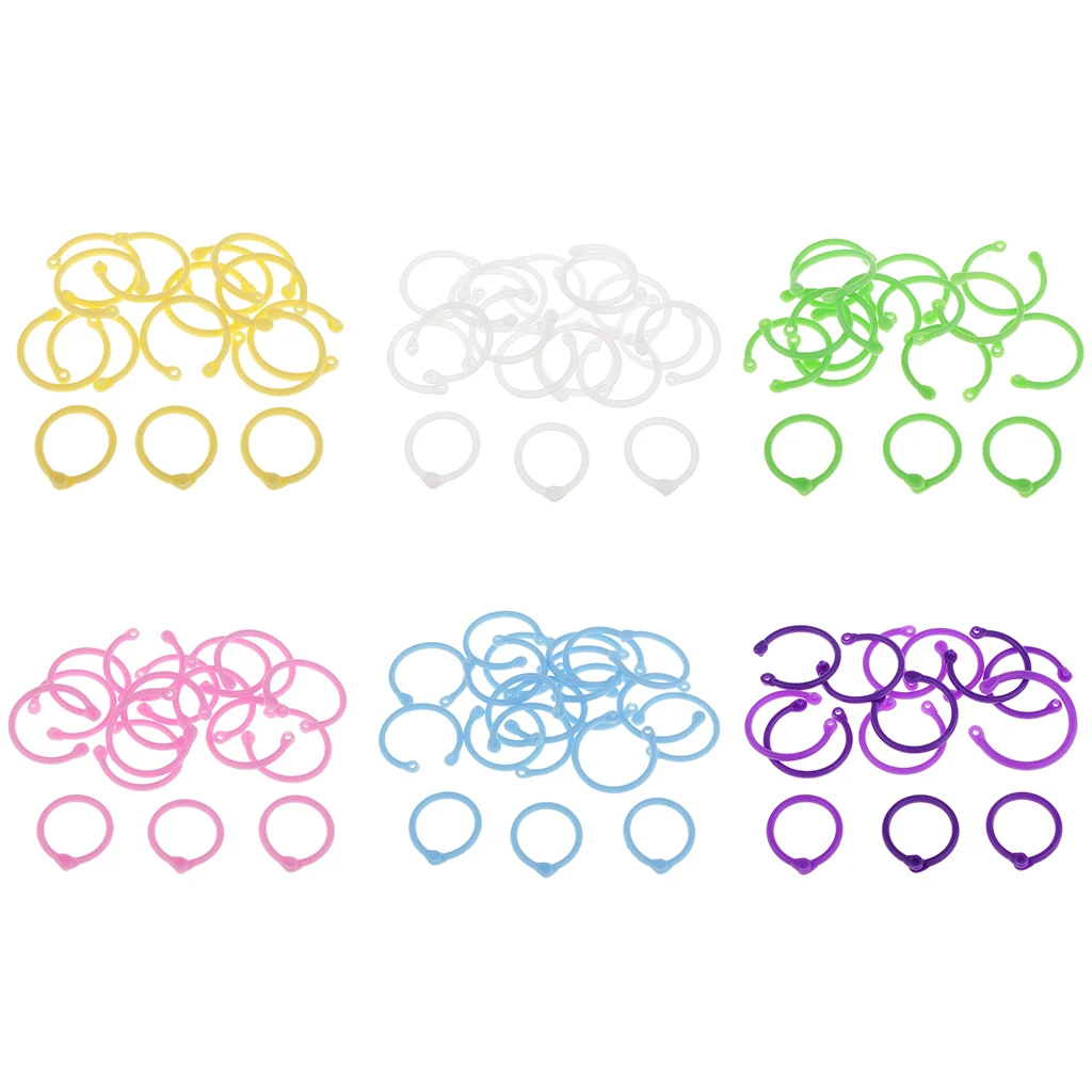 16 Pieces Openable Book Rings Circles Loose Leaf Binding Rings For DIY Crafts,Office Home Stationery Accessory Snap Clip Rings