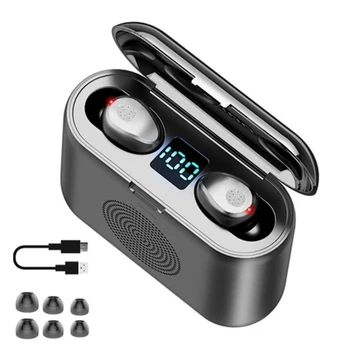

F9 TWS 2000 mAh Bluetooth Earphone V5.0 TWS Wireless Headphones 9D Stereo Mini Speaker with Mic LED Power Display Power Bank