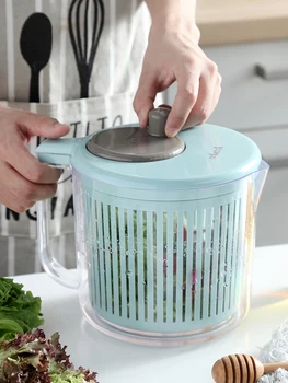 

Porous and easy draining kitchen salad vegetable tool drainer labor-saving household vegetable washing basin fruit dryer large c