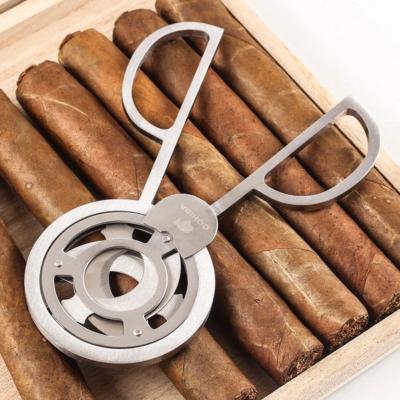COHIBA сигары приспособления для резки из нержавеющей стали с тройным лезвием кубинские сигары ножницы острый разрез с мешочком и подарочной коробкой 3 цвета