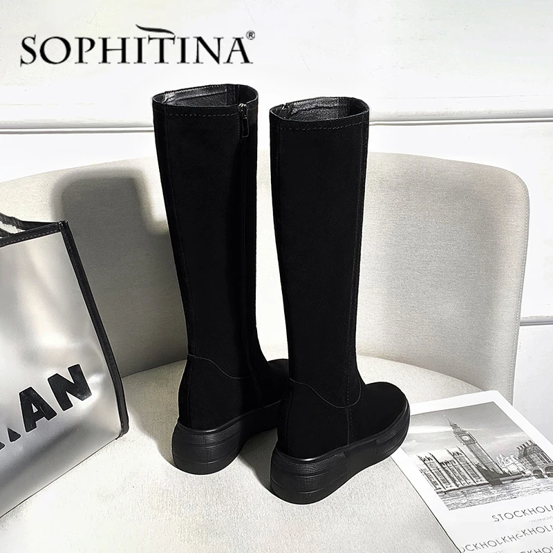 SOPHITINA/женские ботинки ручной работы из натуральной коровьей замши Удобная