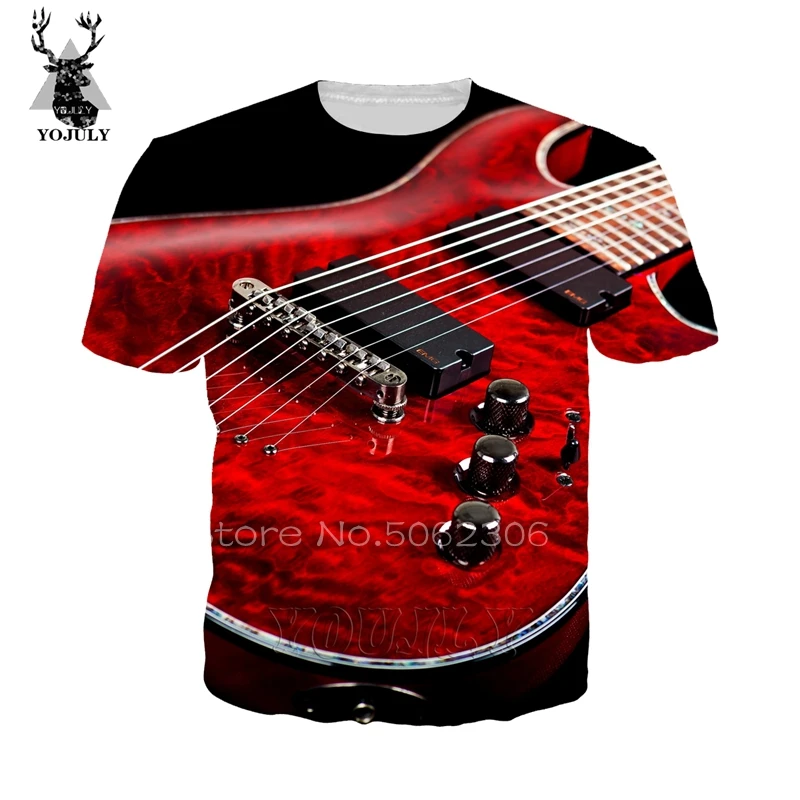Музыкальная гитара футболка странные вещи Футболка Мужская Новое поступление 3D
