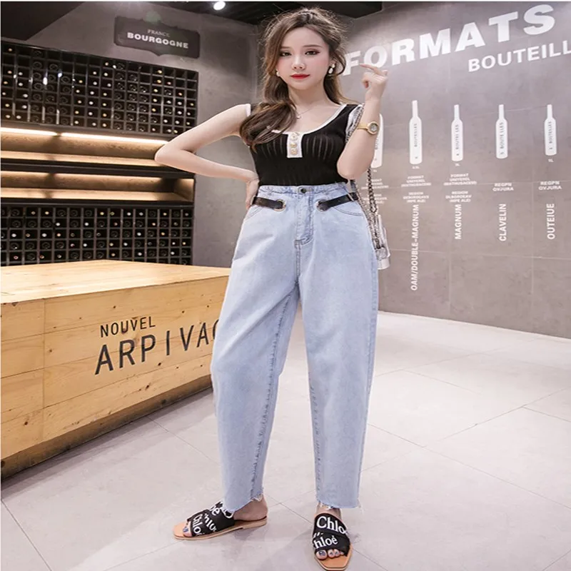 Женские джинсы с высокой талией, свободные винтажные прямые джинсы с высокой талией, женские джинсы в Корейском стиле, универсальные простые джинсы