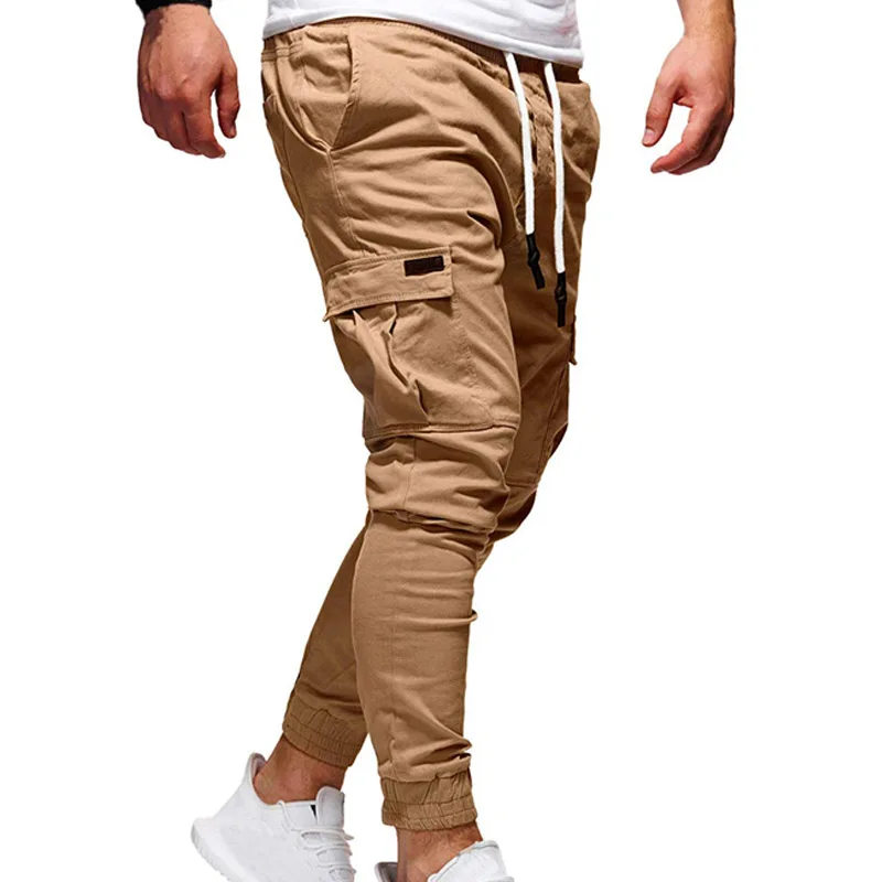 mens casual dress pants Men's Pants Multi-Pockets Joggers Men Sweatpants 2021 New Casual Solid Cargo Pants Men Oversize Streetwear Pants Men Trousers khaki trousers