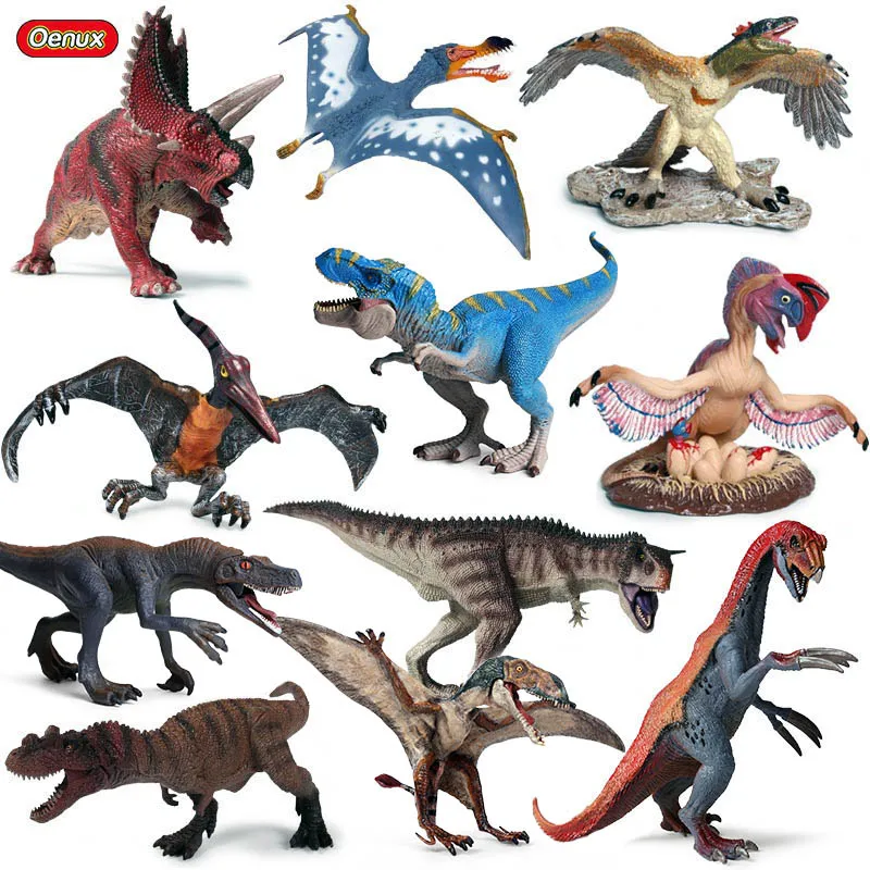 Фигурки Oenux высокое качество динозавры мир парк T Rex Pteranodon Therizinosaurus Spinosaurus модели