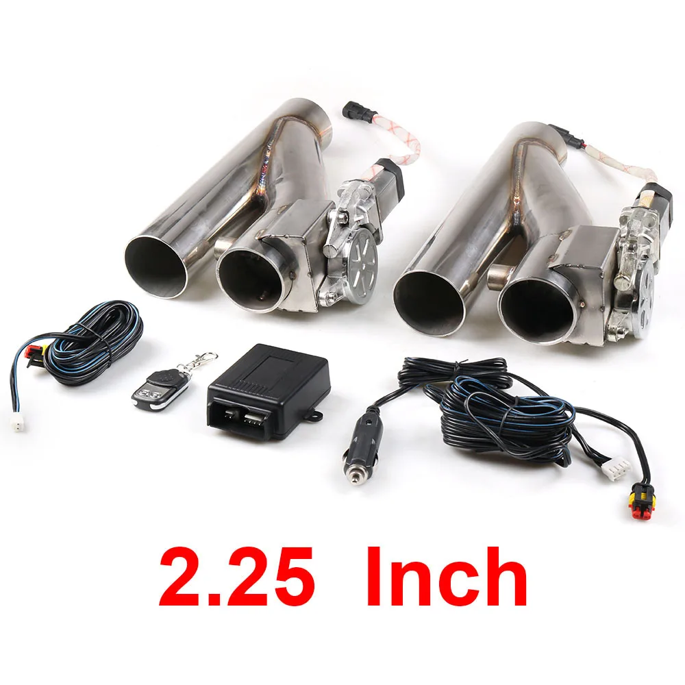 2.25inch 2,25 ''2,5'' 3 ''двойной клапан управления выхлопом Электрический Y трубы одиночный клапан электрический комплект выхлопной трубы с пультом дистанционного управления - Цвет: 2.25inch