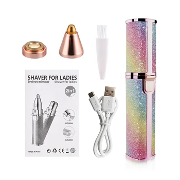 

2 In 1 Electric Eyebrow Trimmer Makeup Painless Eye Brow Epilator Mini Shaver Portable Facial Body Hair Removal Razors