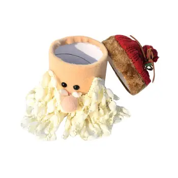 

1pc Candy Jar Cartoon Christmas Santa Claus Cute Plush Cookie Jar Apple Box for Feast Party