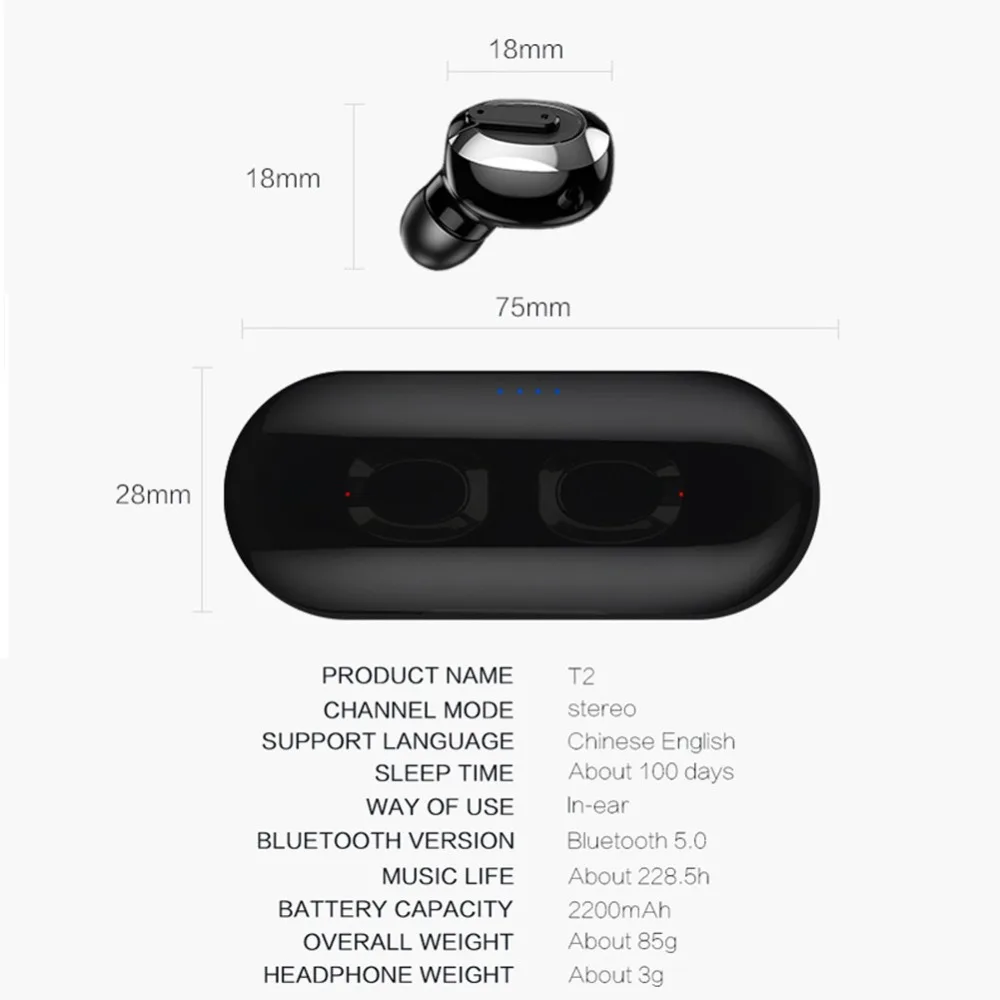 BT-01 TWS 5,0 Bluetooth наушники 3D стерео беспроводные наушники спортивные наушники-вкладыши Наушники с двойным микрофоном и зарядным устройством