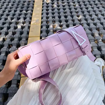 

Elegant Female Weave Square Crossbody bag 2020 New High-quality Leather Women's Designer Handbag Travel Shoulder Messenger Bag