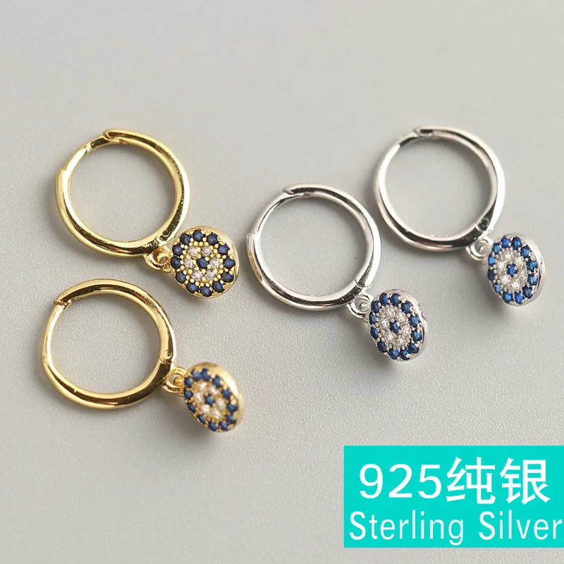 

Pure silver ear clip S925 silver set spiral magic eye ear clips fashion with earrings earrings