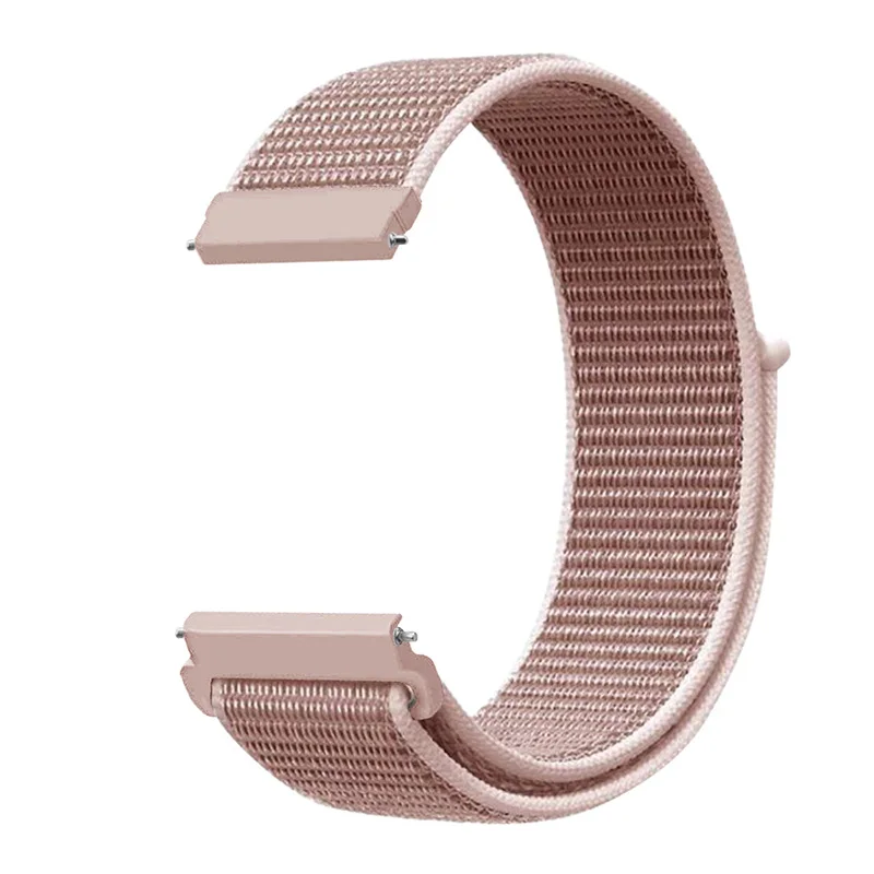 Rose pink Нейлоновый спортивный ремешок для часов Huami Amazfit Bip на липучке для Amazfit GTR 47 мм 42 мм Amazfit GTS Ремешки для наручных часов 20 22 мм - Цвет ремешка: Rose pink