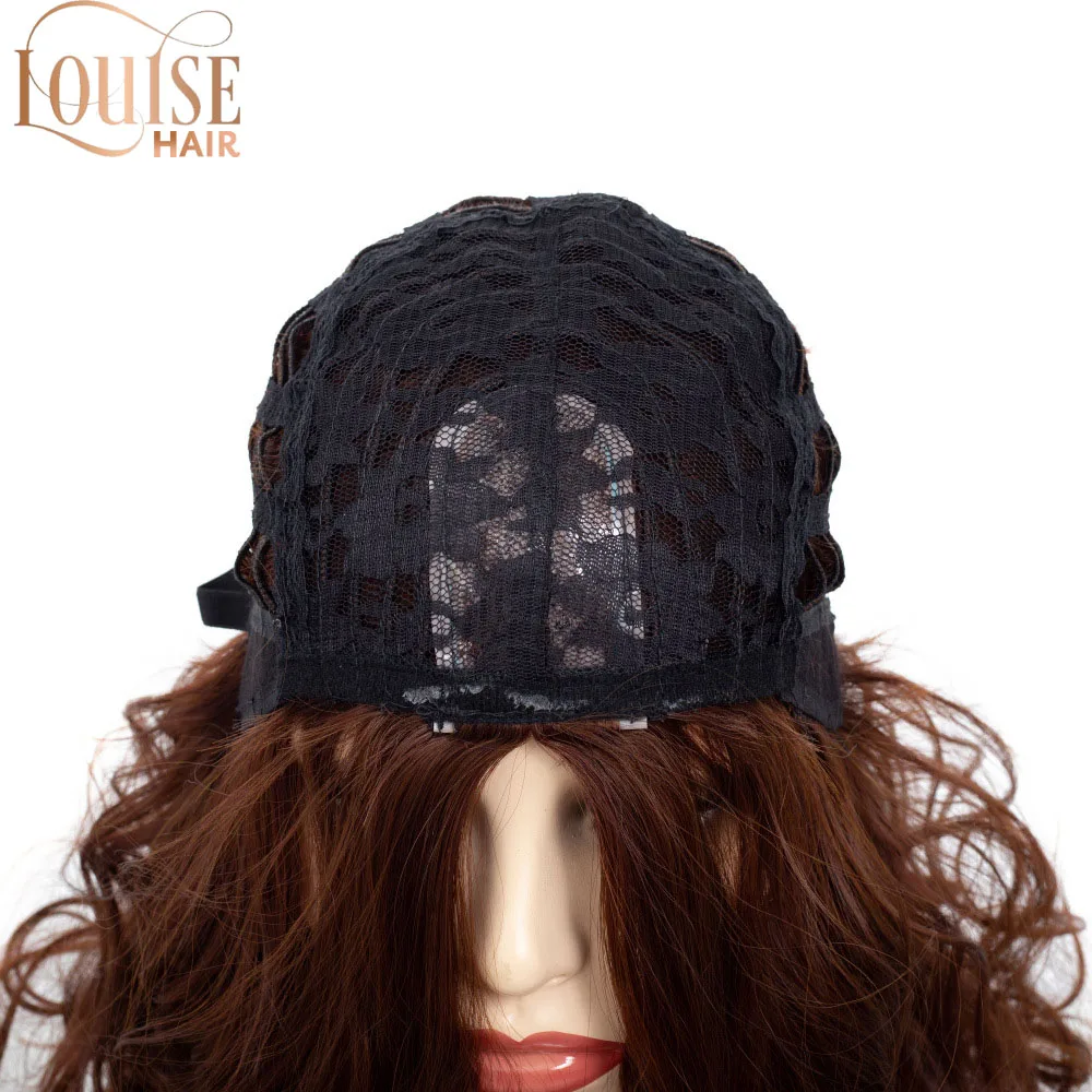 Женский парик из натуральных коротких кудрявых волос Louise коричневый