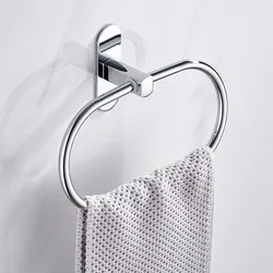 Free punch Stainless Steel Towel Ring Holder Hanger Wall Mounted For Bathroom Home