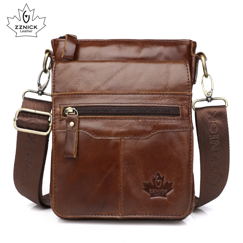 Bolsa de Ombro dos Homens de Couro Bolsa do Mensageiro Bolsas de Homens Bolsas de Cinto Bolsa de Ombro Genuíno Moda Flap Crossbody Sling Zznick 2020
