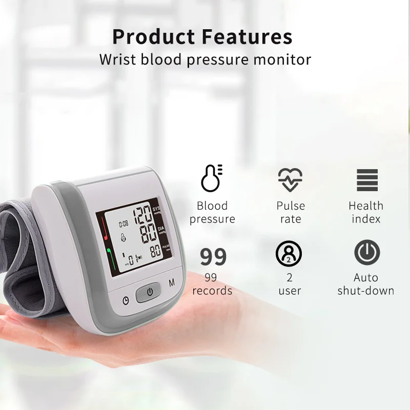 Yongrow Cuff length Wrist blood pressure monitor& 50pcs test strip blood glucose meter& Emergency First Aid Bag Kit Health