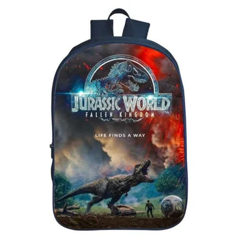 

Prints Jurassic World Dinosaur School Backpack for Kids Bagpack Boys School Bags Junior Student Travel BookBag 16 inch