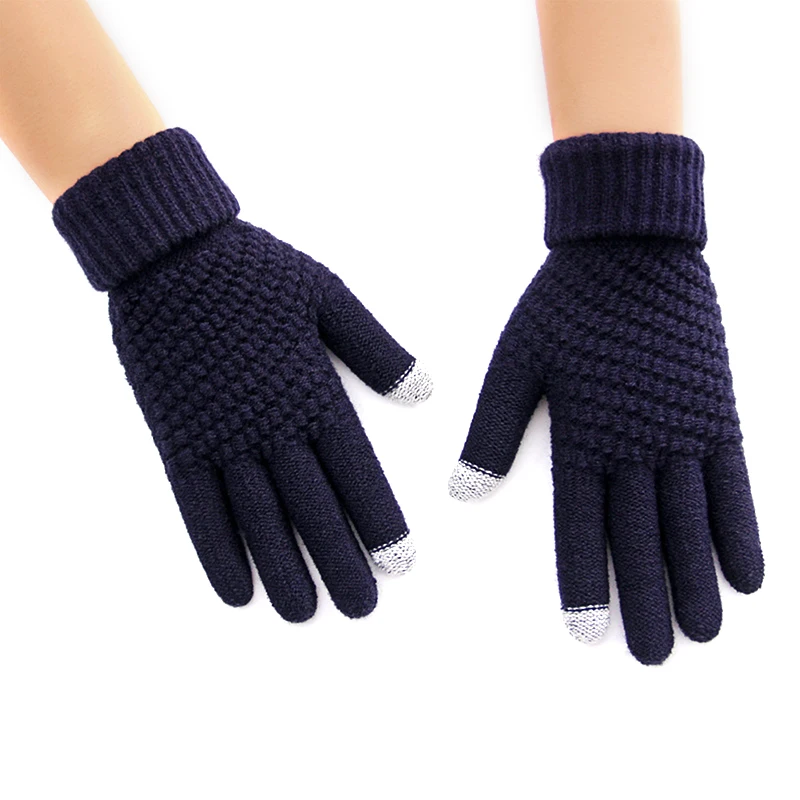 as picture Зимние новые Волшебные вязаные перчатки с сенсорным экраном, плотные перчатки с пальцами, теплые перчатки, тянущиеся вязаные варежки для мужчин и женщин - Цвет: as picture