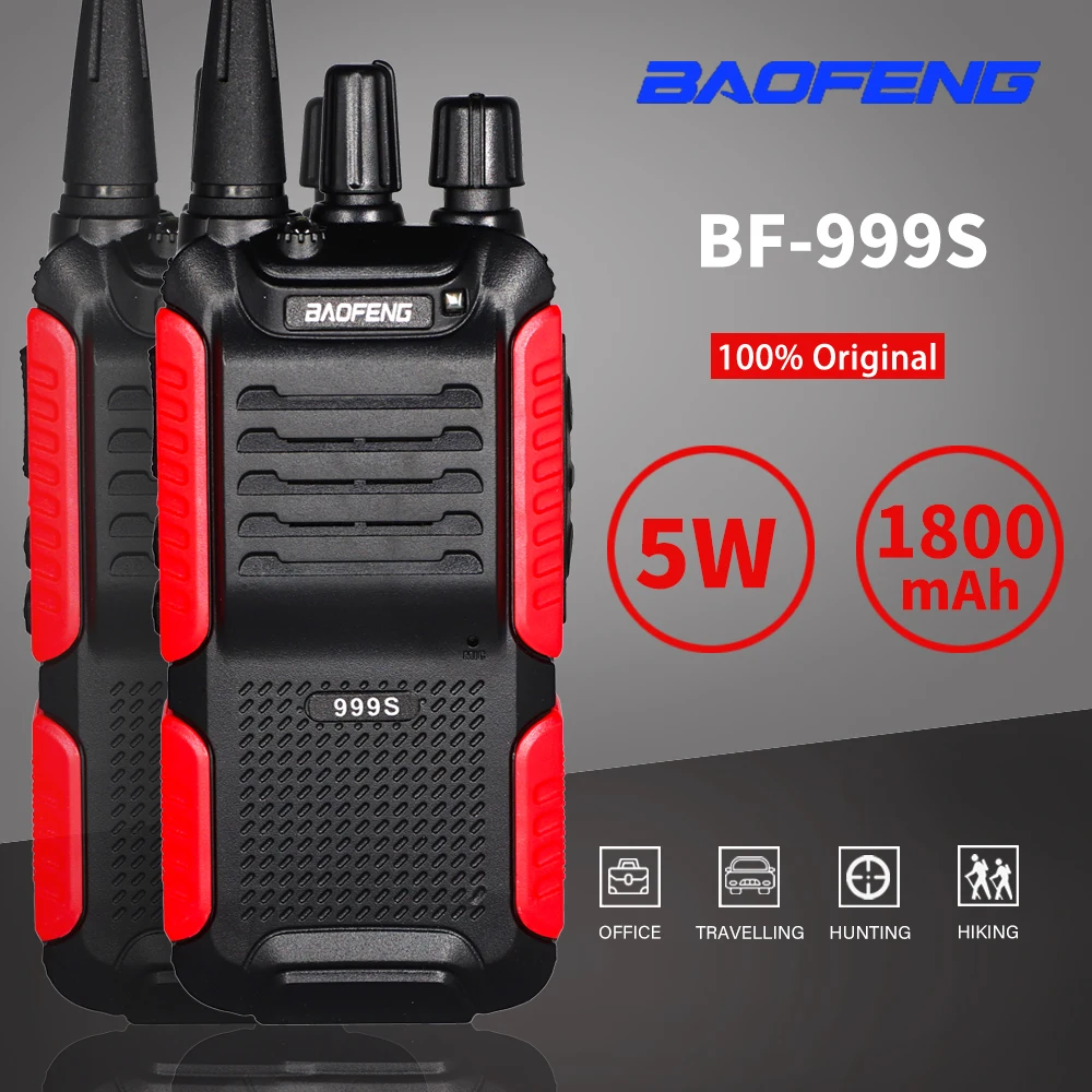 Беспроводная портативная CB радиостанция Baofeng BF 999S Plus 2 шт. рация UHF 400 470 МГц