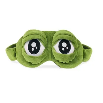 

Cartoon Frog Shape Sleep Rest Eye Mask Padded Shade Cover Travel Relax Aid Blindfolds Plush Sleeping Eye Patch 1Pcs
