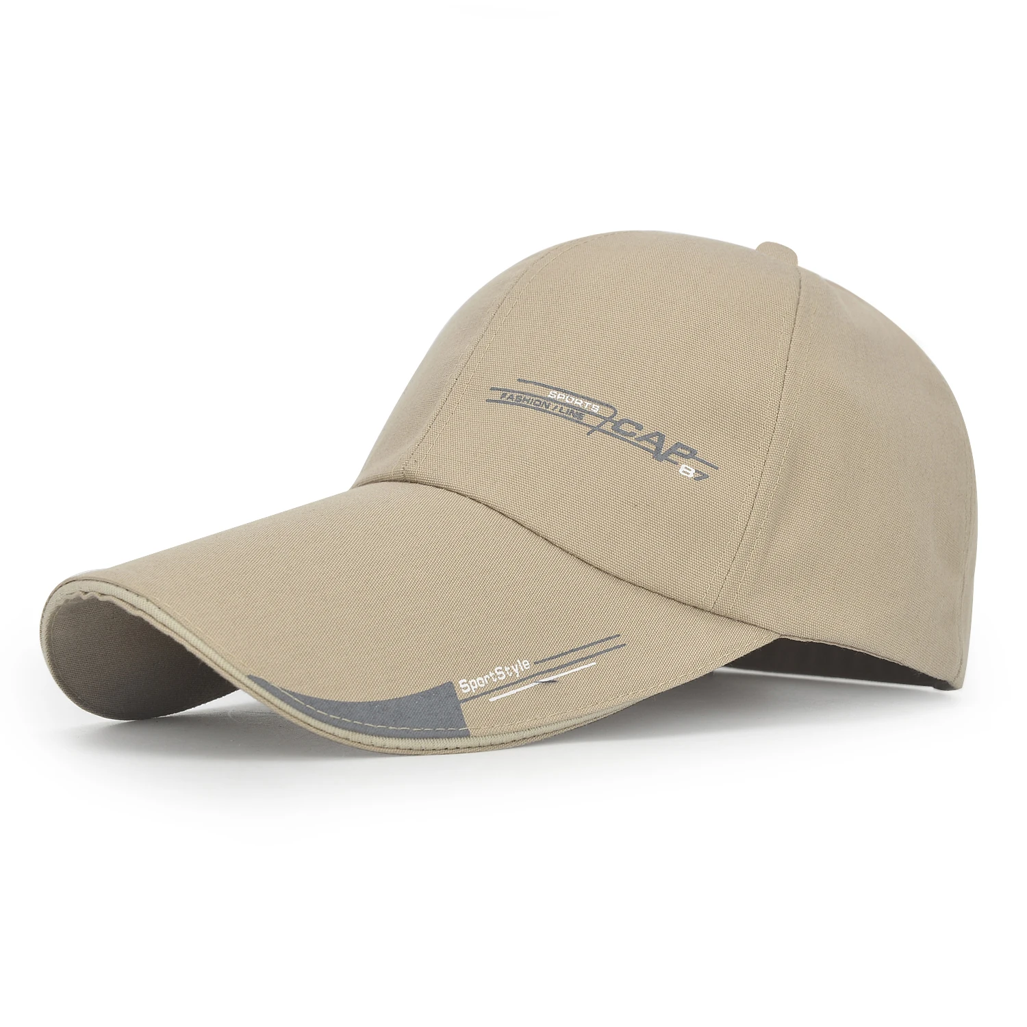 Beige Men Summer Sports Fishing Cap Plate Solid Color Cap Long Visor Brim Shade Snapback Golf hat Sport Pxg New Golf Hats Golf Visor - Цвет: Beige