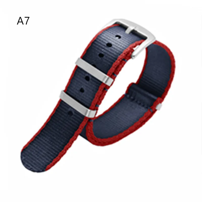 A7silver Clasp 20 22 мм французский нейлоновый ремешок для часов James, ремешок для мужчин и женщин, водонепроницаемый холщовый ремешок Nato для DW Tissot любого ремешка для часов - Цвет ремешка: A7silver Clasp