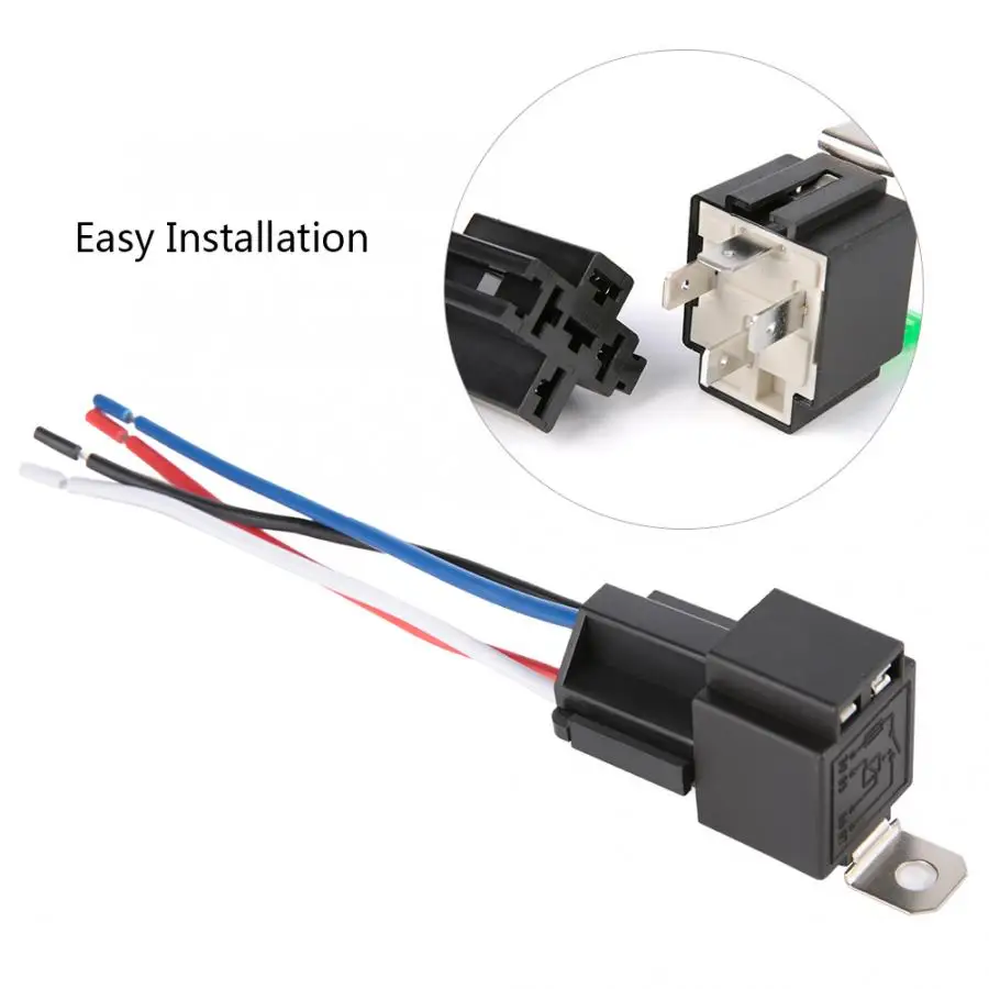 Ethernet реле 6 шт. 12V 30A автомобиля плавкое реле переключатель комплект поводков SPST 4-контактный 14 AWG горячая провода реле с самоблокировкой