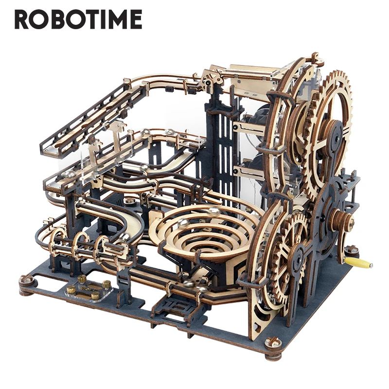 Robotime Rokr 294 шт мраморный ночной город DIY деревянная модель строительные блоки