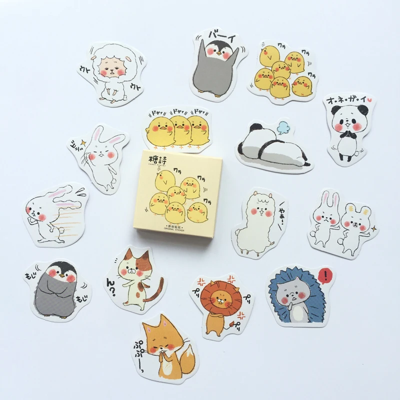

45 pcs /Box Cute Panda Rabbit Penguin Decorative Stickers Notebook Computer Decor