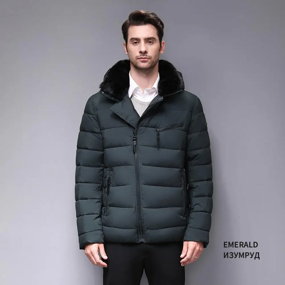Blackleopardwolf Новое поступление горячая распродажа зимняя ветрозащитная мужская куртка с капюшоном теплая мужская парка высокого качества модная куртка BL-515 - Цвет: DG Emerald