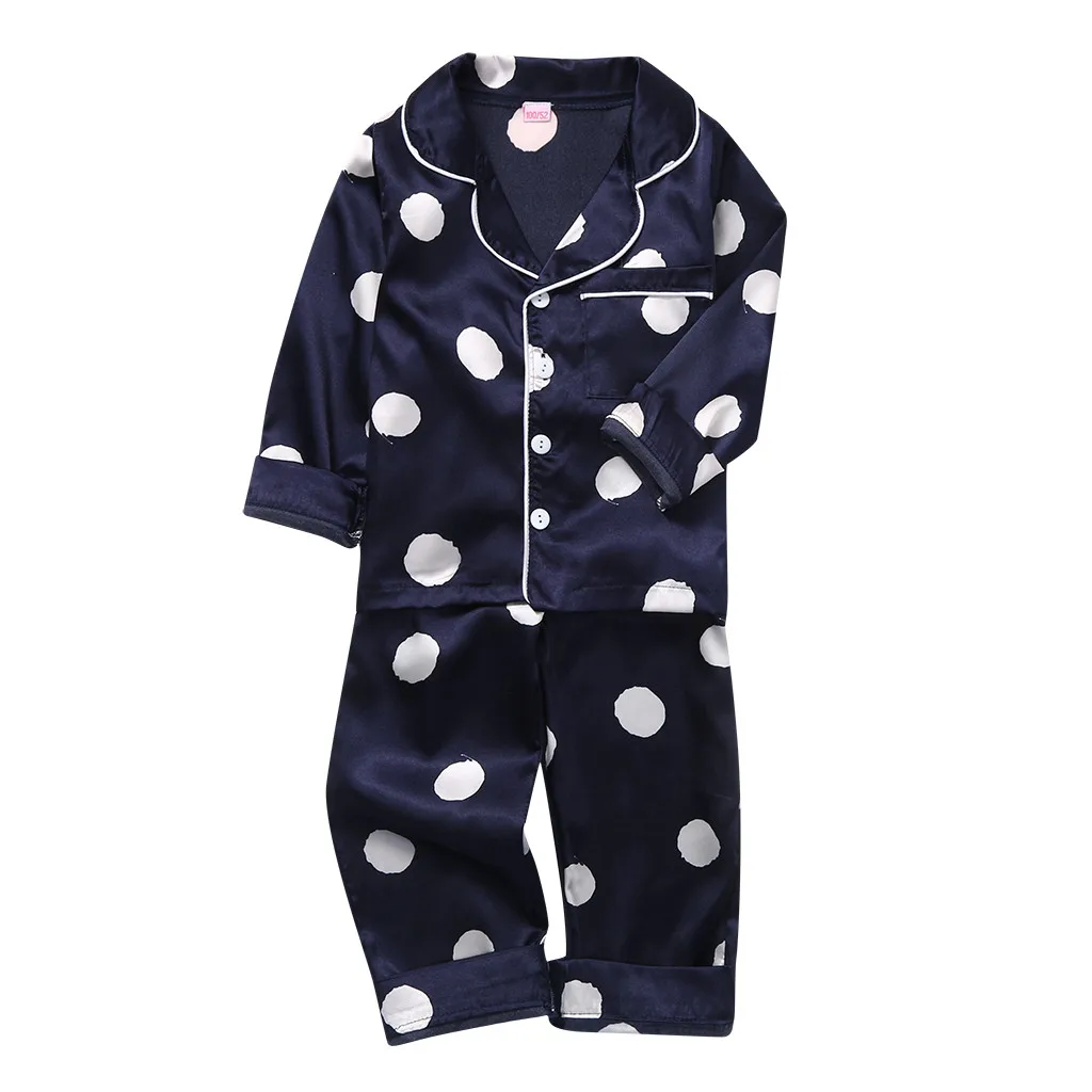 Navy LONSANT/Пижама для мальчиков коллекция года, детская одежда для сна с длинными рукавами на весну-осень, набор женских пижам для девочек, пижамные комплекты для детей, N30 - Цвет: Navy
