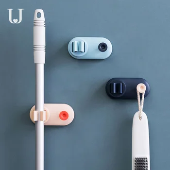 

Mop Rack Bathroom Wall Hook Storage Shelf Strong Adhesive Hook Mop Buckle Clip