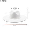 9.5CM Women Men Big Wide Brim Wool Fedora Hat British Style Winter Gentleman Elegant Lady Jazz Church Hats ► Photo 3/6