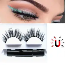 Магнитная подводка для глаз и накладные ресницы на магнитах макияж набор Водонепроницаемый Жидкий подводка для глаз с многоразовыми накладными ресницами Профессиональный косметик 30p