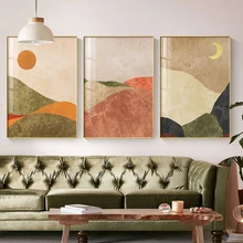 

Abstract Landscape Sun and Moon Canvas Painting Nordic Wall Art Print Wall Pictures for Living Room Decor Scandinavian Posters