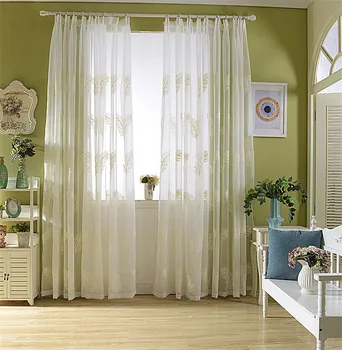 

White Embroidered curtain, window screen, finished product, customized feather, goose feather, embroidered yarn, screen screen,