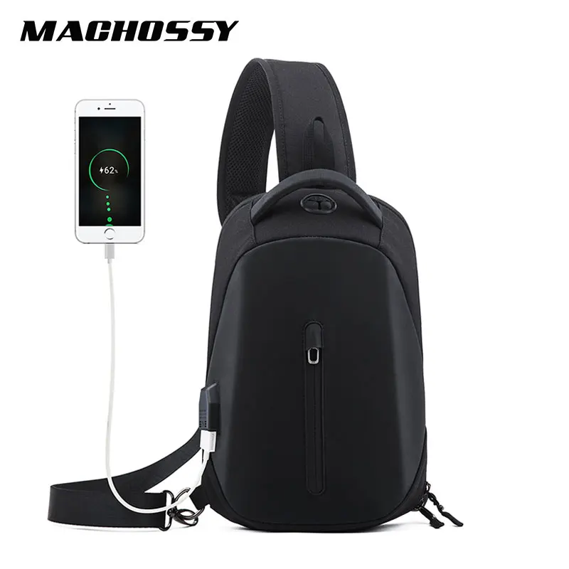 

New Multifunction Crossbody Men Bags Waterproof USB Charging Chest Pack Short Trip Messengers Chest Bag Fashion Shoulder Bag