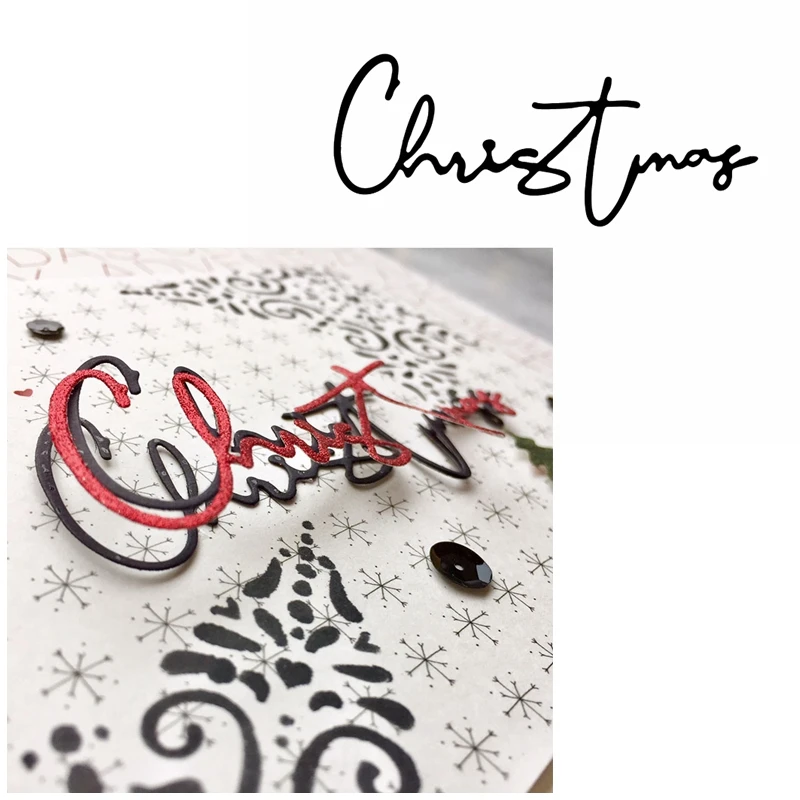 

Christmas Word Metal Cutting Dies Word Decoration Die Cuts For DIY Scrapbooking Card Making New 2019 Embossed Crafts Cards
